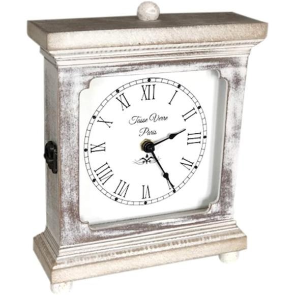 Rustic Shelf Clock (Quiet) for Living Room Mantel, Table, Or Desk 9" X 7" - Picture 1 of 5